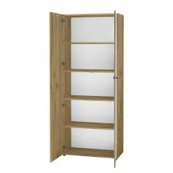 Germania Büroset Monteria III (2-teilig) - Glas - Weiß / Eiche Navarra Dekor -BÜROMÖBEL Verkaufsgeschäft 1000189538 191022 12045300102 DETAILS P000000001000189538