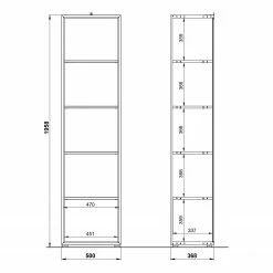 Germania Büroset Monteria III (2-teilig) - Glas - Weiß / Eiche Navarra Dekor -BÜROMÖBEL Verkaufsgeschäft 1000189538 191022 12045400103 SKETCH DETAILS P000000001000189538 sketch