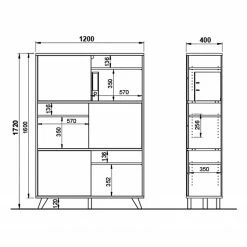 Germania Büroset Svene (3-teilig) - Weiß / Eiche Sonoma Dekor -BÜROMÖBEL Verkaufsgeschäft 1000189540 191022 12045700129 SKETCH DETAILS P000000001000189540 sketch