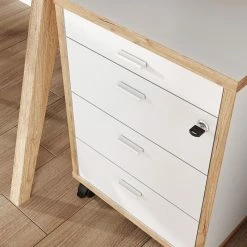 Germania Büroset Svene (3-teilig) - Weiß / Eiche Sonoma Dekor -BÜROMÖBEL Verkaufsgeschäft 1000189540 191022 12045700133 DETAILS P000000001000189540