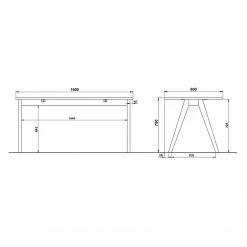 Germania Büroset Svene (2-teilig) - Weiß / Eiche Sonoma Dekor -BÜROMÖBEL Verkaufsgeschäft 1000189541 191022 12045800142 SKETCH DETAILS P000000001000189541 sketch