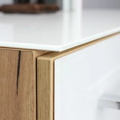 Germania Aktenschrank Monteria I - Glas - Weiß / Eiche Navarra Dekor -BÜROMÖBEL Verkaufsgeschäft 1000189544 191022 12050000163 DETAILS P000000001000189544