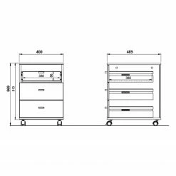 Germania Büroset Lioni III (2-teilig) - Eiche Navarra Dekor / Weiß -BÜROMÖBEL Verkaufsgeschäft 1000191061 191016 08102900006 SKETCH DETAILS P000000001000191061 sketch