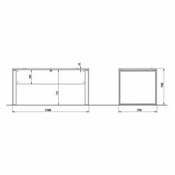 Germania Büroset Lioni III (2-teilig) - Eiche Navarra Dekor / Weiß -BÜROMÖBEL Verkaufsgeschäft 1000191061 191016 08102900007 SKETCH DETAILS P000000001000191061 sketch