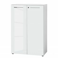 Germania Büroset Monteria I (5-teilig) - Glas - Weiß / Chrom -BÜROMÖBEL Verkaufsgeschäft 1000191067 191016 08103000017 DETAILS P000000001000191067