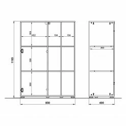 Germania Büroset Lioni IV (2-teilig) - Eiche Navarra Dekor / Weiß -BÜROMÖBEL Verkaufsgeschäft 1000191069 191016 08103200038 SKETCH DETAILS P000000001000191069 sketch