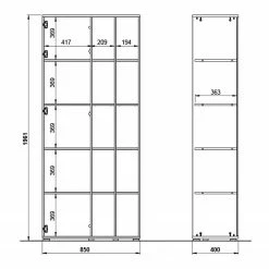 Germania Büroset Lioni IV (2-teilig) - Eiche Navarra Dekor / Weiß -BÜROMÖBEL Verkaufsgeschäft 1000191069 191016 08103200039 SKETCH DETAILS P000000001000191069 sketch