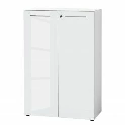 Germania Büroset Monteria IV (2-teilig) - Glas - Weiß / Chrom -BÜROMÖBEL Verkaufsgeschäft 1000191072 191016 08103600072 DETAILS P000000001000191072