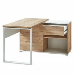 Germania Büroset Lioni I (3-teilig) - Eiche Navarra Dekor / Weiß -BÜROMÖBEL Verkaufsgeschäft 1000191082 191016 08103900095 DETAILS P000000001000191082