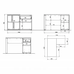 Germania Büroset Lioni I (3-teilig) - Eiche Navarra Dekor / Weiß -BÜROMÖBEL Verkaufsgeschäft 1000191082 191016 08103900098 SKETCH DETAILS P000000001000191082 sketch