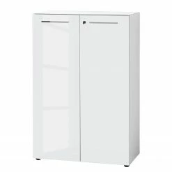 Germania Büroset Monteria V (3-teilig) - Glas - Weiß / Chrom -BÜROMÖBEL Verkaufsgeschäft 1000191084 191016 08104200124 DETAILS P000000001000191084