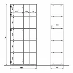 Germania Büroset Lioni V (5-teilig) - Eiche Navarra Dekor / Weiß -BÜROMÖBEL Verkaufsgeschäft 1000191085 191016 08104400145 SKETCH DETAILS P000000001000191085 sketch