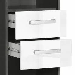 Furnitive Aktenregal Buzy - Hochglanz Weiß / Anthrazit -BÜROMÖBEL Verkaufsgeschäft 1000191311 191031 16045300016 DETAILS P000000001000191311