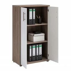 Furnitive Aktenschrank Arcon II - Trüffeleiche Dekor / Hochglanz Weiß -BÜROMÖBEL Verkaufsgeschäft 1000191324 191031 16045500054 DETAILS P000000001000191324