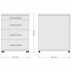 Furnitive Rollcontainer Yacolt - Weiß -BÜROMÖBEL Verkaufsgeschäft 1000191337 211124 0852410000508 SKETCH DETAILS P000000001000191337 sketch