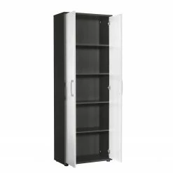 Furnitive Aktenschrank Buzy - Hochglanz Weiß / Anthrazit - Höhe: 182 cm -BÜROMÖBEL Verkaufsgeschäft 1000191353 191031 16045900145 DETAILS P000000001000191353
