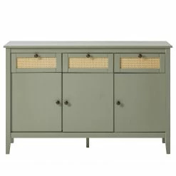 Maison Belfort Sideboard Belleria - Kiefer massiv / Wiener Geflecht - Hellolivgrün -BÜROMÖBEL Verkaufsgeschäft 1000193120 200930 16090900002 DETAILS P000000001000193120