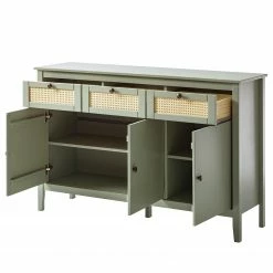 Maison Belfort Sideboard Belleria - Kiefer massiv / Wiener Geflecht - Hellolivgrün -BÜROMÖBEL Verkaufsgeschäft 1000193120 200930 16091200004 DETAILS P000000001000193120