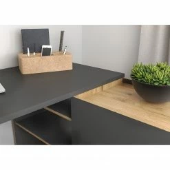 Germania Schreibtisch Austin - Graphit / Navarra Eiche Dekor -BÜROMÖBEL Verkaufsgeschäft 1000196986 191203 06445700010 DETAILS P000000001000196986