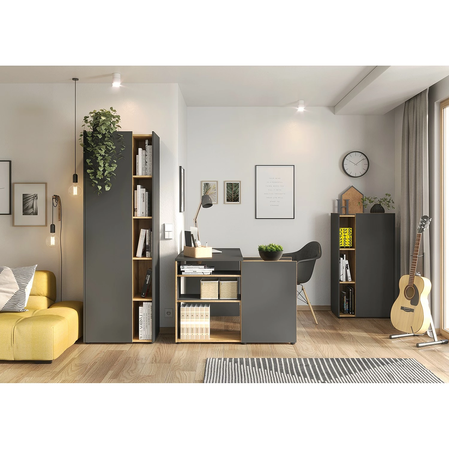 Germania Büroset Austin (2-teilig) - Graphit / Navarra Eiche Dekor 5 Germania Büroset Austin (2-teilig) - Graphit / Navarra Eiche Dekor – Bild 3