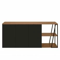 Temahome Sideboard Albi - Echtholzfurnier - Walnuss / Schwarz -BÜROMÖBEL Verkaufsgeschäft 1000198885 191209 09464800221 DETAILS P000000001000198885