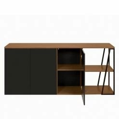 Temahome Sideboard Albi - Echtholzfurnier - Walnuss / Schwarz -BÜROMÖBEL Verkaufsgeschäft 1000198885 191209 09464800224 DETAILS P000000001000198885