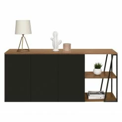 Temahome Sideboard Albi - Echtholzfurnier - Walnuss / Schwarz -BÜROMÖBEL Verkaufsgeschäft 1000198885 191209 09464800225 DETAILS P000000001000198885