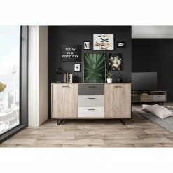 Norrwood Sideboard Brookton - Mehrfarbig / Eiche Dekor -BÜROMÖBEL Verkaufsgeschäft 1000202465 200124 09543800215 MOOD DETAILS P000000001000202465 mood