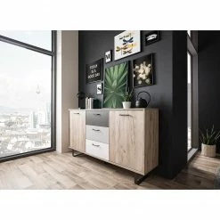 Norrwood Sideboard Brookton - Mehrfarbig / Eiche Dekor -BÜROMÖBEL Verkaufsgeschäft 1000202465 200124 09543800216 MOOD DETAILS P000000001000202465 mood