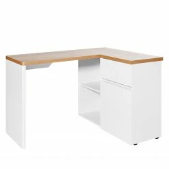 Jahnke Eckschreibtisch Cu-Libre - Kerneiche Dekor / Weiß -BÜROMÖBEL Verkaufsgeschäft 1000204357 200218 08151900061 DETAILS P000000001000204357