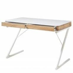 Furnitive Schreibtisch Tarvin II - Matt Weiß / Eiche Dekor -BÜROMÖBEL Verkaufsgeschäft 1000205566 200324 06093900025 DETAILS P000000001000205566