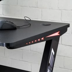 Furnitive Gaming Tisch mcRacing Basic 5 - (mit LED Beleuchtung) - Stahl - Carbon Dekor / Schwarz -BÜROMÖBEL Verkaufsgeschäft 1000205571 200324 06101400068 DETAILS P000000001000205571