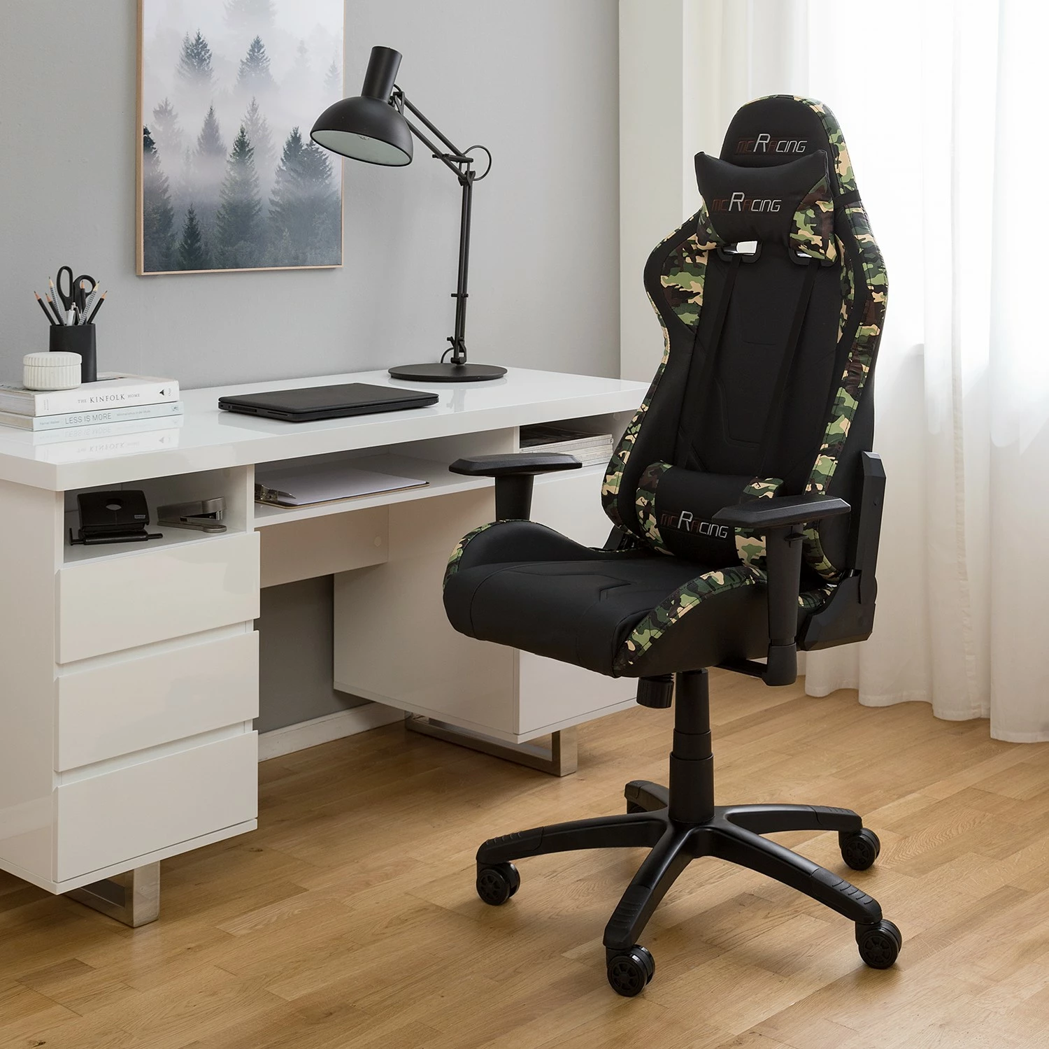 Furnitive Gaming Chair mcRacing N51 - Kunstleder / Kunststoff - Schwarz / Camouflage 4 Furnitive Gaming Chair mcRacing N51 - Kunstleder / Kunststoff - Schwarz / Camouflage – Bild 2