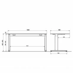 Germania Schreibtisch GW-Agenda I - (mechanisch höhenverstellbar) - Eiche Grandson Dekor -BÜROMÖBEL Verkaufsgeschäft 1000210652 200408 14222300102 SKETCH DETAILS P000000001000210652 sketch