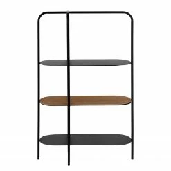 Red Living Regal Laukaa - Stahl / Echtholzfurnier - Schwarz / Walnuss -BÜROMÖBEL Verkaufsgeschäft 1000210882 200625 07314500002 DETAILS P000000001000210882