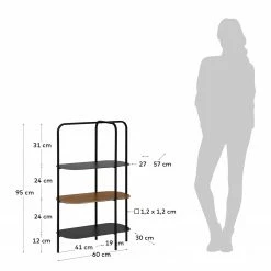 Red Living Regal Laukaa - Stahl / Echtholzfurnier - Schwarz / Walnuss -BÜROMÖBEL Verkaufsgeschäft 1000210882 200625 07315000006 SKETCH DETAILS P000000001000210882 sketch