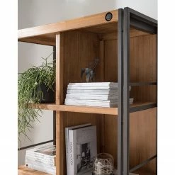 Ars manufacti Regal Manchester VII - Akazie massiv / Metall - Akazie / Anthrazit -BÜROMÖBEL Verkaufsgeschäft 1000210955 210121 12574700009 DETAILS P000000001000210955