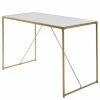 Jahnke Schreibtisch Glam Desk - Stahl - Marmor Weiß Dekor / Gold