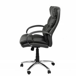 Furnitive Chefsessel Blackford XXL - Kunstleder / Metall - Grau / Chrom -BÜROMÖBEL Verkaufsgeschäft 1000211328 200511 14230100005 DETAILS P000000001000211328