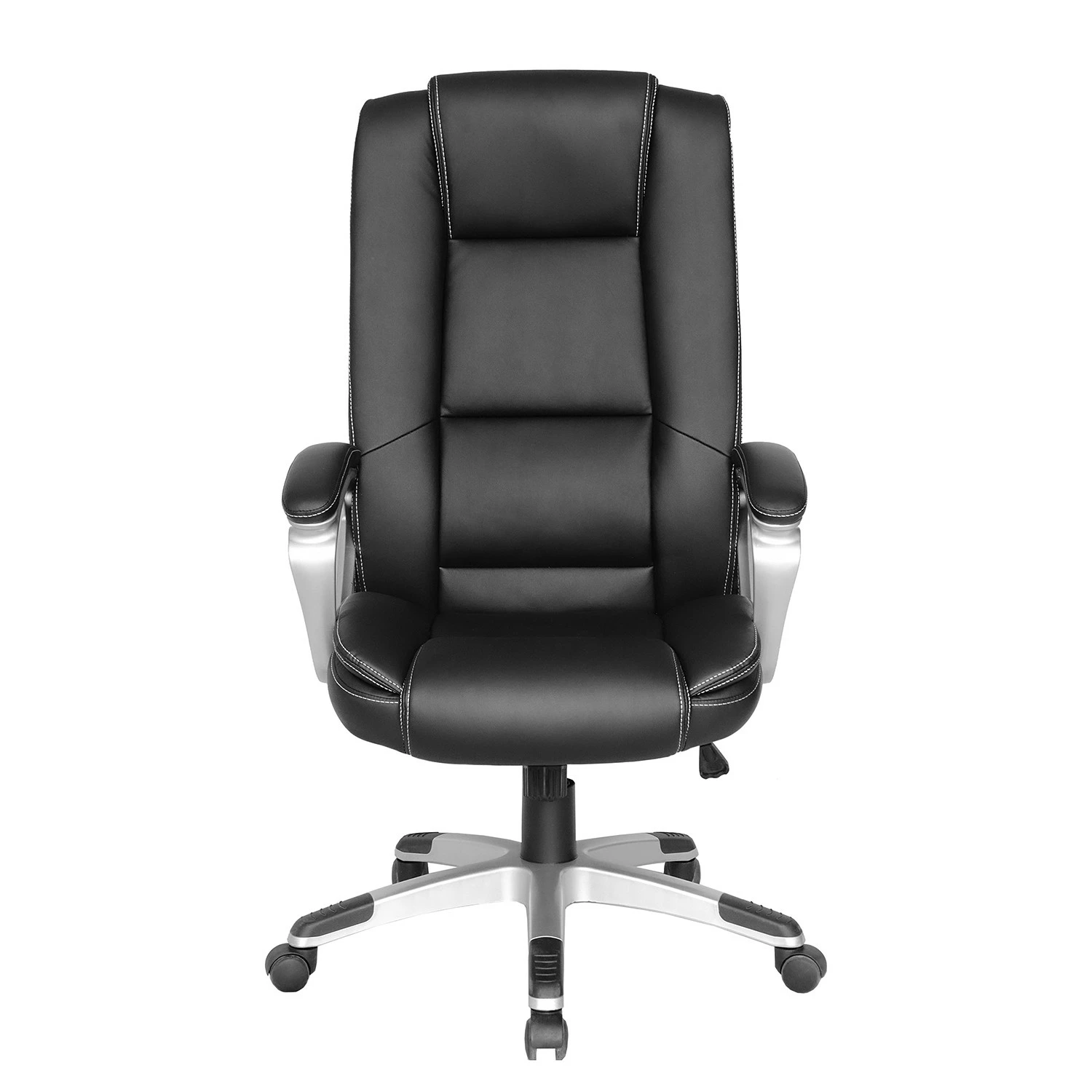 Furnitive Chefsessel Hauxley XXL - Kunstleder - Schwarz / Silber 4 Furnitive Chefsessel Hauxley XXL - Kunstleder - Schwarz / Silber – Bild 2