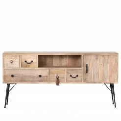 Red Living Sideboard Latta - Mango massiv / Metall - Mango / Schwarz -BÜROMÖBEL Verkaufsgeschäft 1000211455 200504 13494600199 DETAILS P000000001000211455