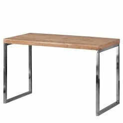 Furnitive Schreibtisch Gloster - Akazie massiv / Metall - Akazie / Chrom
