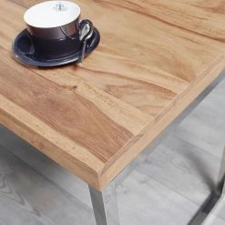 Furnitive Schreibtisch Gloster - Akazie massiv / Metall - Akazie / Chrom -BÜROMÖBEL Verkaufsgeschäft 1000211718 200506 12473000051 DETAILS P000000001000211718