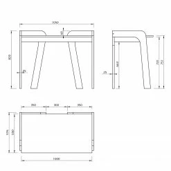 Temahome Schreibtisch Maya - Nussbaum / Schwarz -BÜROMÖBEL Verkaufsgeschäft 1000214022 200527 06051300067 SKETCH DETAILS P000000001000214022 sketch