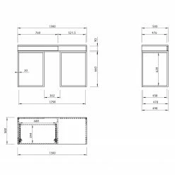 Temahome Schreibtisch City - Nussbaum / Schwarz -BÜROMÖBEL Verkaufsgeschäft 1000214065 200527 06061500147 SKETCH DETAILS P000000001000214065 sketch