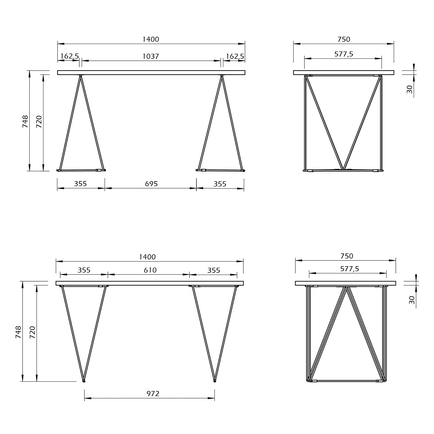Temahome Schreibtisch Hueva I - Beton Dekor / Schwarz 11 Temahome Schreibtisch Hueva I - Beton Dekor / Schwarz – Bild 9