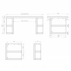 Temahome Schreibtisch Markle - Matt Weiß - Breite: 180 cm -BÜROMÖBEL Verkaufsgeschäft 1000214088 200527 06075500275 SKETCH DETAILS P000000001000214088 sketch