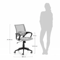 Furnitive Bürostuhl Elrick - Nylon & Mesh / Stahl - Grau / Schwarz -BÜROMÖBEL Verkaufsgeschäft 1000214311 200609 07301200008 SKETCH DETAILS P000000001000214311 sketch
