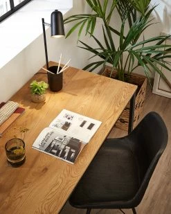 Furnitive Schreibtisch Tafton - Metall - Naturholz Dekor / Schwarz -BÜROMÖBEL Verkaufsgeschäft 1000214326 200609 07305700060 MOOD DETAILS P000000001000214326 mood