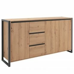 Red Living Sideboard Denville - Eiche Artisan Dekor / Anthrazit